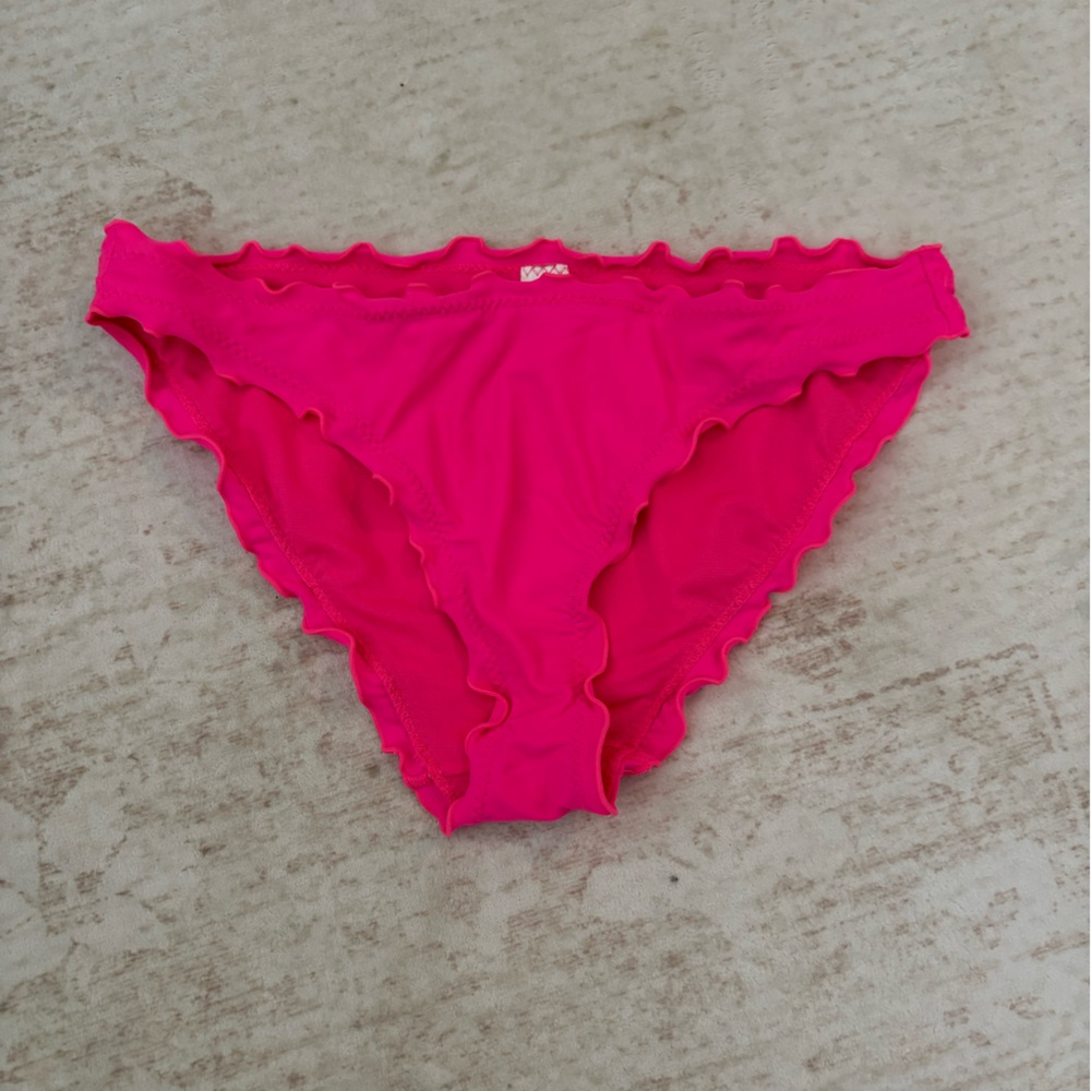 Hot Pink Ruffled Bikini Bottom